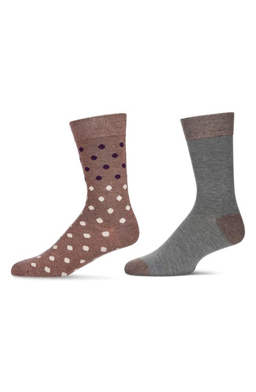 MEMOI MEMOI ASSORTED 2-PACK CREW SOCKS 