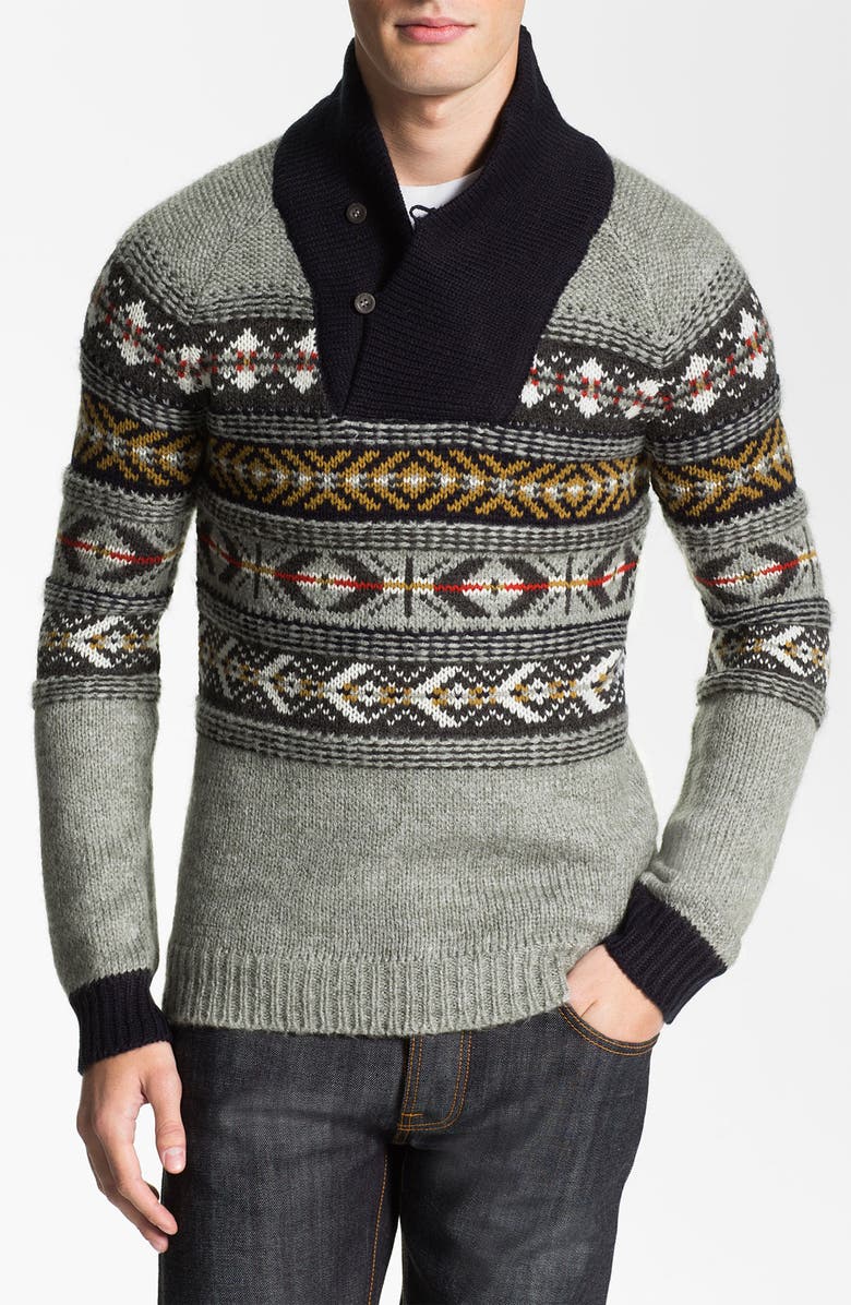 J.C. Rags Jacquard Shawl Collar Sweater | Nordstrom
