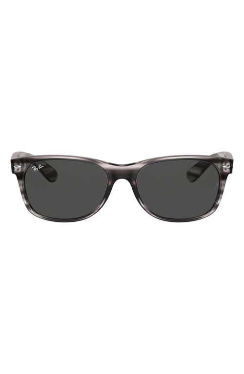 Ray Ban Ray-ban New Wayfarer 55mm Rectangular Sunglasses In Striped Grey/dark Grey