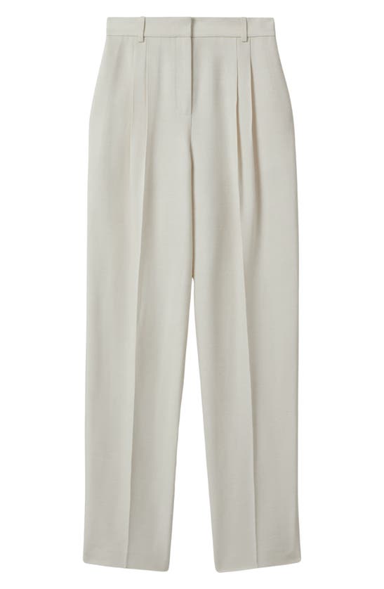 Shop Reiss Atelier Sienna Pleated Wide Leg Pants In White