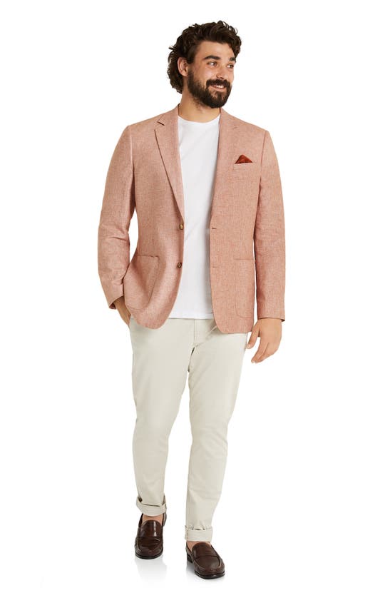 Shop Johnny Bigg Darnell Solid Linen & Cotton Sport Coat In Terracotta