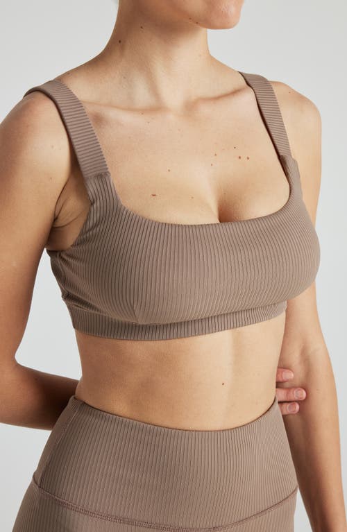 Losano Renew Rib Square Neck Bra In Pine Bark