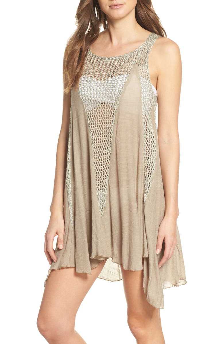 Elan Crochet Inset CoverUp Dress Nordstrom
