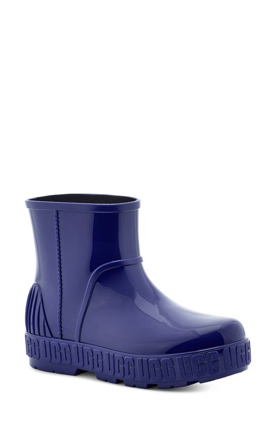 Ugg Drizlita Genuine Shearling Lined Rain Boot In Naval Blue
