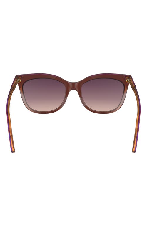 Longchamp 53mm Gradient Cat Eye Sunglasses In Dark Rose/peach