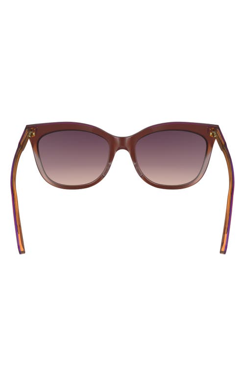 Shop Longchamp 53mm Gradient Cat Eye Sunglasses In Dark Rose/peach