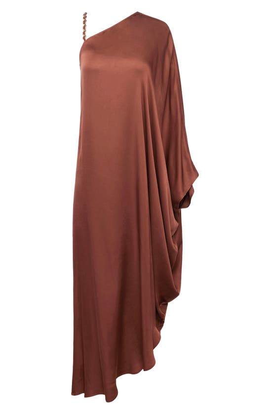Shop L Agence L'agence Kerry Kaftan Asymmetric One-shoulder Dress In Hickory