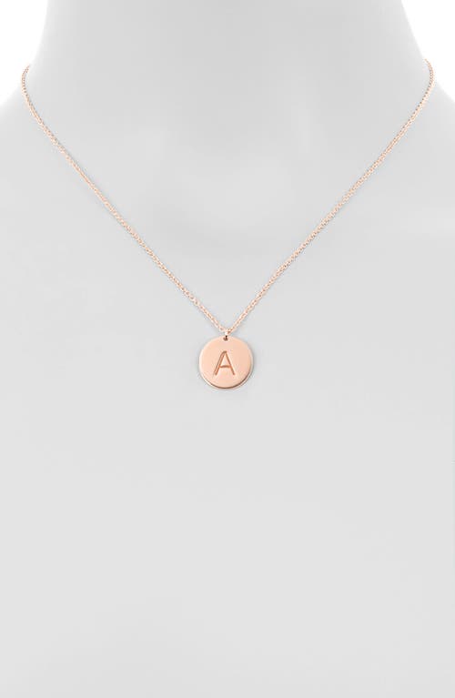 Meshmerise Initial Disc Pendant Necklace In Rose-a
