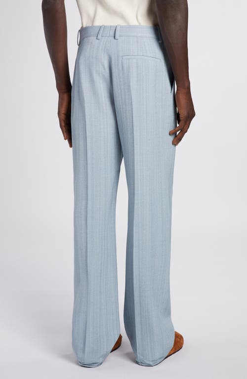 Bottega Veneta Men's Grainy Open Stitch Trousers In River/cloud