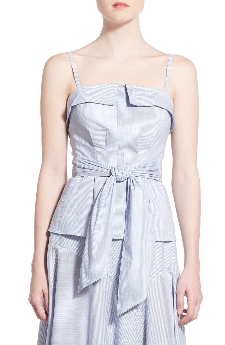 CHELSEA28 Olivia Palermo + Chelsea28 Stripe Bustier, Main, color, BLUE- WHITE PINSTRIPE