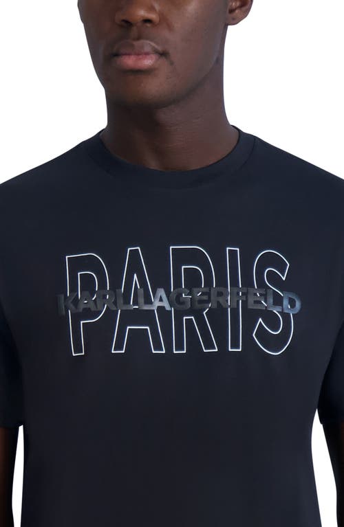 Karl Lagerfeld Paris Rubberized Logo Cotton Graphic Tee In Black
