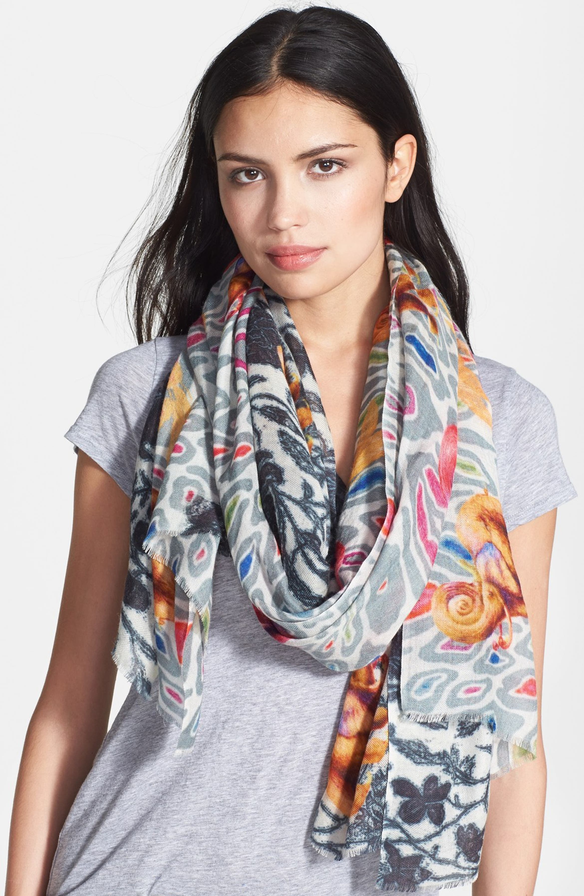 Bindya 'Elephants Play' Cashmere & Silk Shawl | Nordstrom