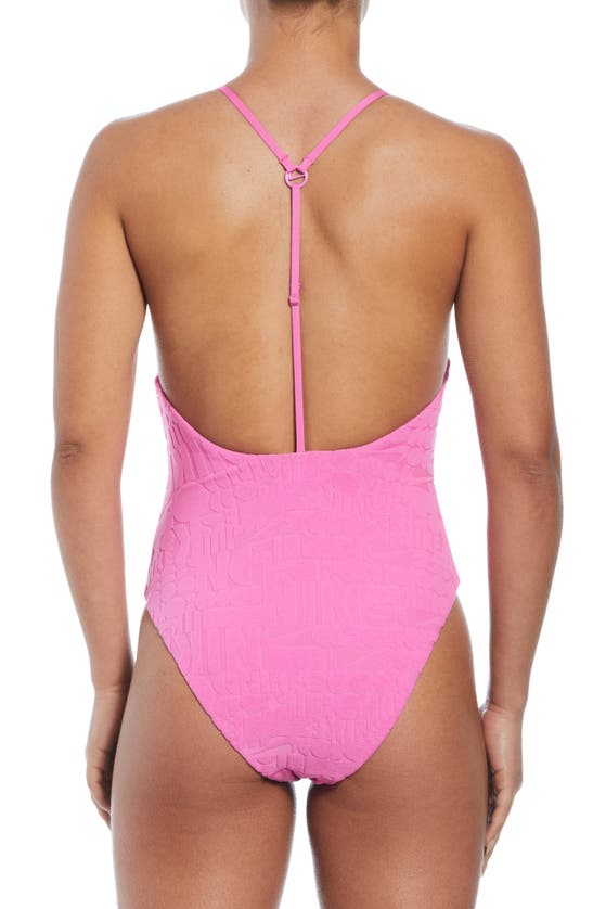 Shop Nike Retro Flow One-piece Swimsuit In Playful Pink