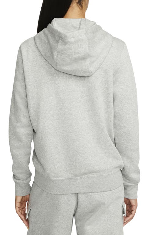 Nike Plus Size Sportswear Club Fleece Full-zip Hoodie In Dark Grey Heather/white