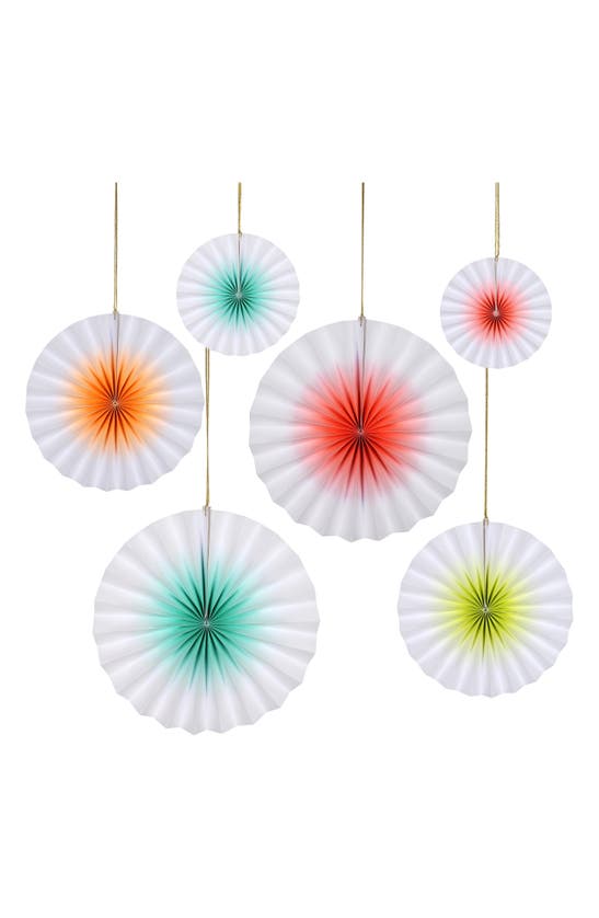 Shop Meri Meri 6-piece Pinwheel Decorations In White Multi