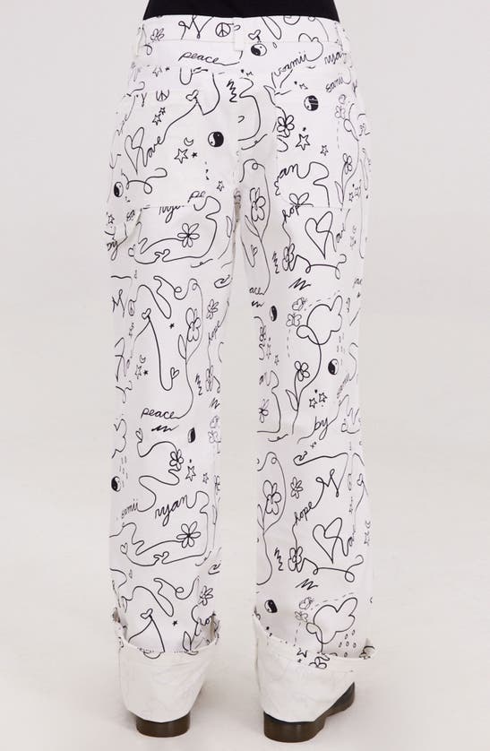 Shop Samii Ryan Scribble Carpenter Pants In White
