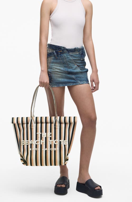 Shop Marc Jacobs The Stripe Beach Tote In Camel Multi