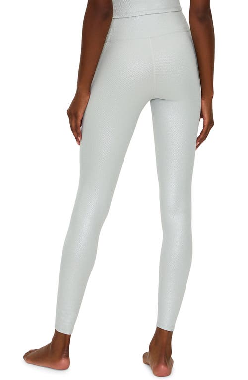 Shop Beach Riot Piper Textured Leggings In Silver Shine Waffle