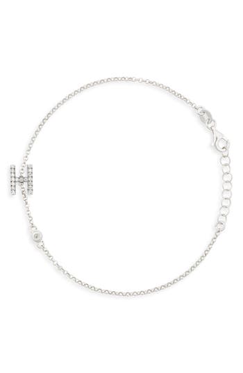 Meshmerise Diamond Initial Bezel Bracelet In White-h