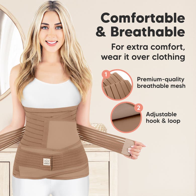 Shop Keababies Revive 3-in-1 Postpartum Recovery Support Belt In Warm Tan