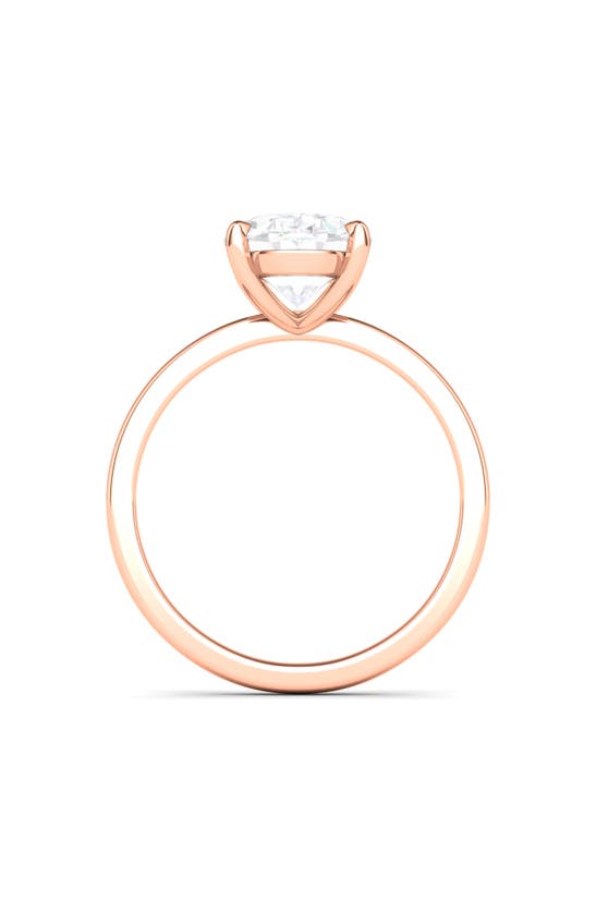 Hautecarat 18k White Gold Oval Cut Lab Created Diamond Engagement Ring In 18k Rose Gold