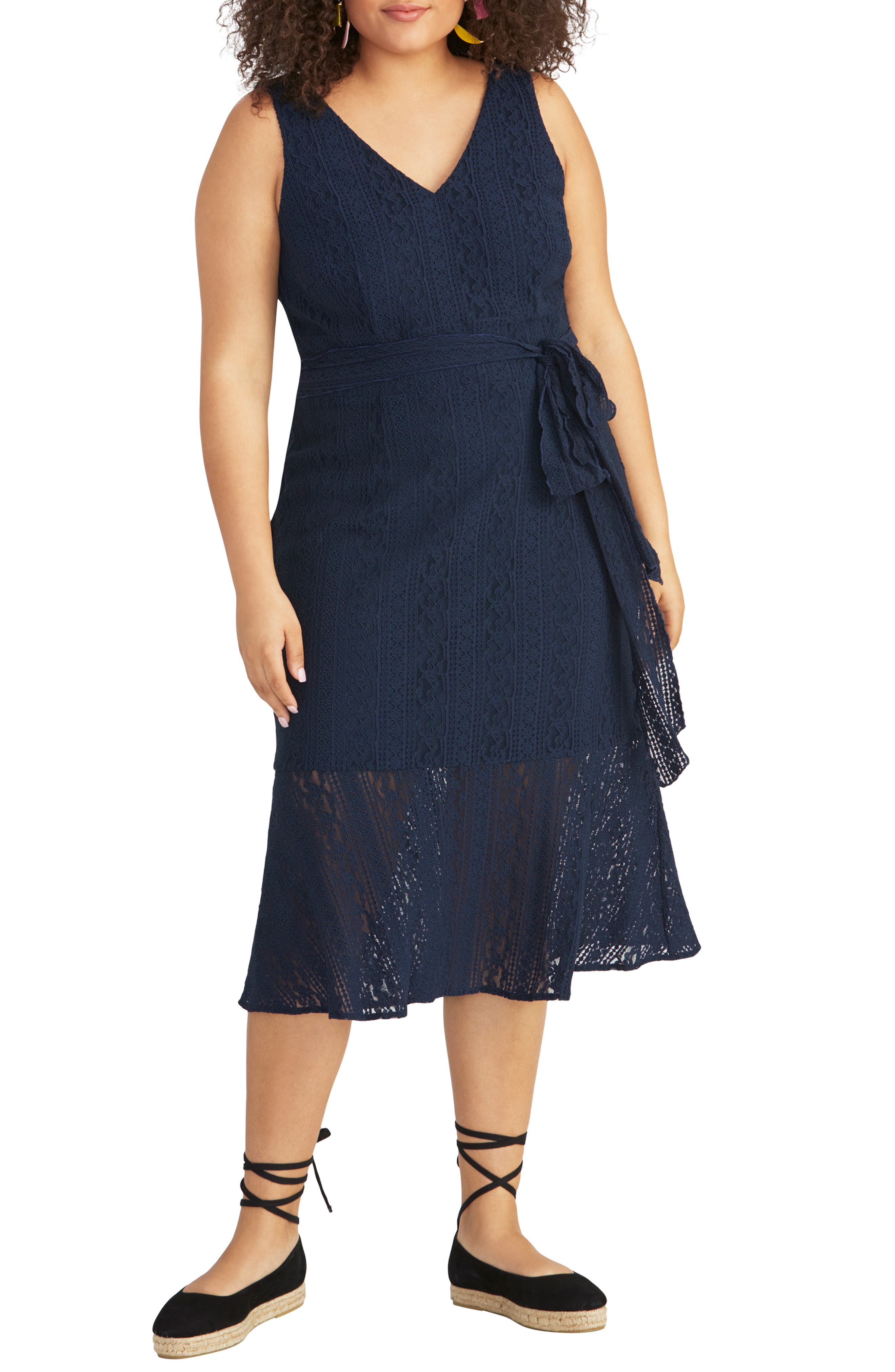 Plus Size Rachel Rachel Roy Corded Lace Midi Dress, Blue