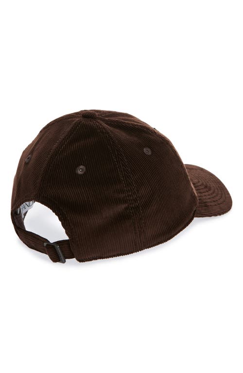 Shop Jw Anderson Embroidered Anchor Logo Corduroy Baseball Cap In Dark Brown