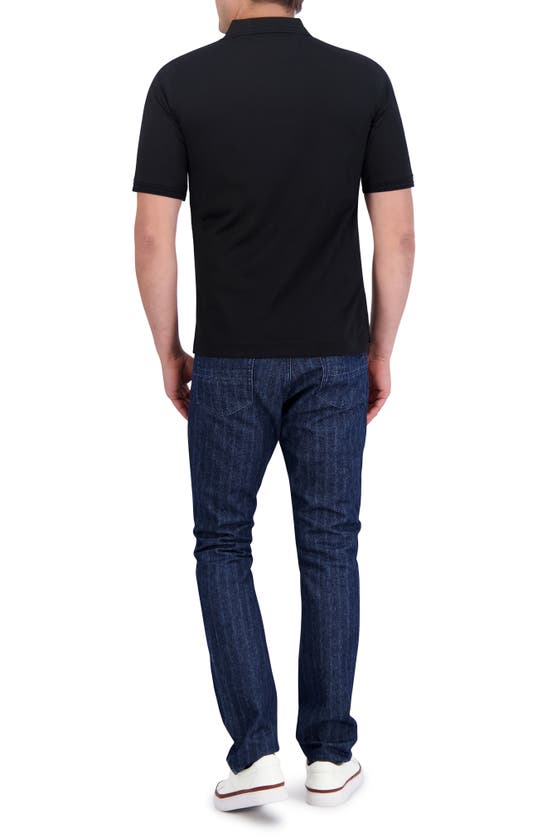 Robert Graham The Player Solid Cotton Jersey Polo In Black