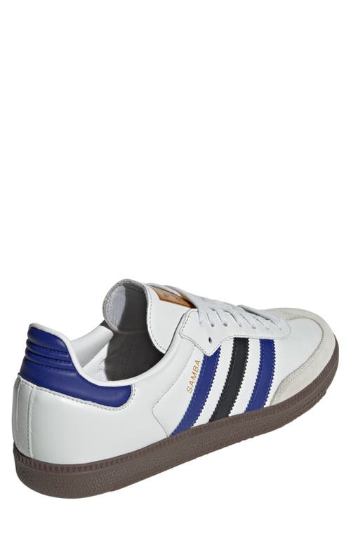 Adidas Originals Adidas Samba Sneaker In Crystal White/blue/matte Gold