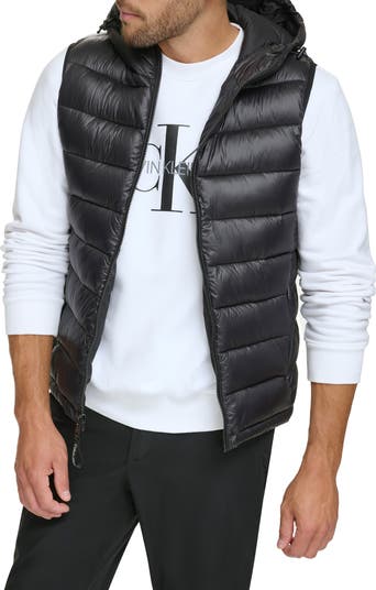 Calvin klein black puffer vest best sale