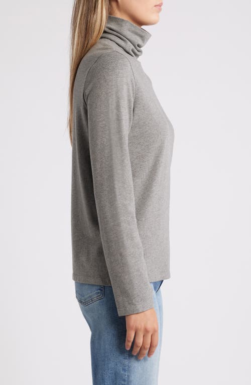 Shop Caslonr Caslon(r) Long Sleeve Turtleneck Top In Grey Dark Heather