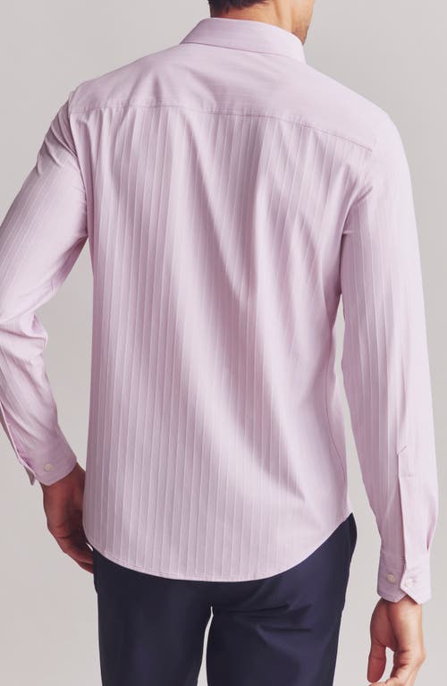 Shop Rhone Commuter Slim Fit Button-up Shirt In Cloud Gray Wide Stripe