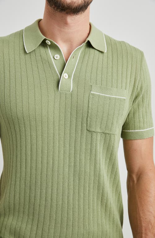 Shop Rails Hardy Rib Cotton Polo In Arugula