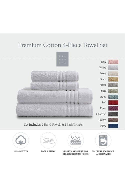 Ella Jayne Home Solid Cotton 4-piece Towel Set In White