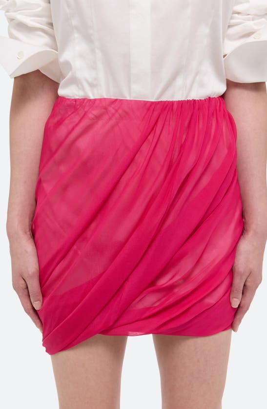 Shop Helmut Lang Bubble Silk Miniskirt In Fuschia