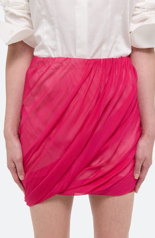 Helmut Lang Bubble Gathered Miniskirt In Fuschia