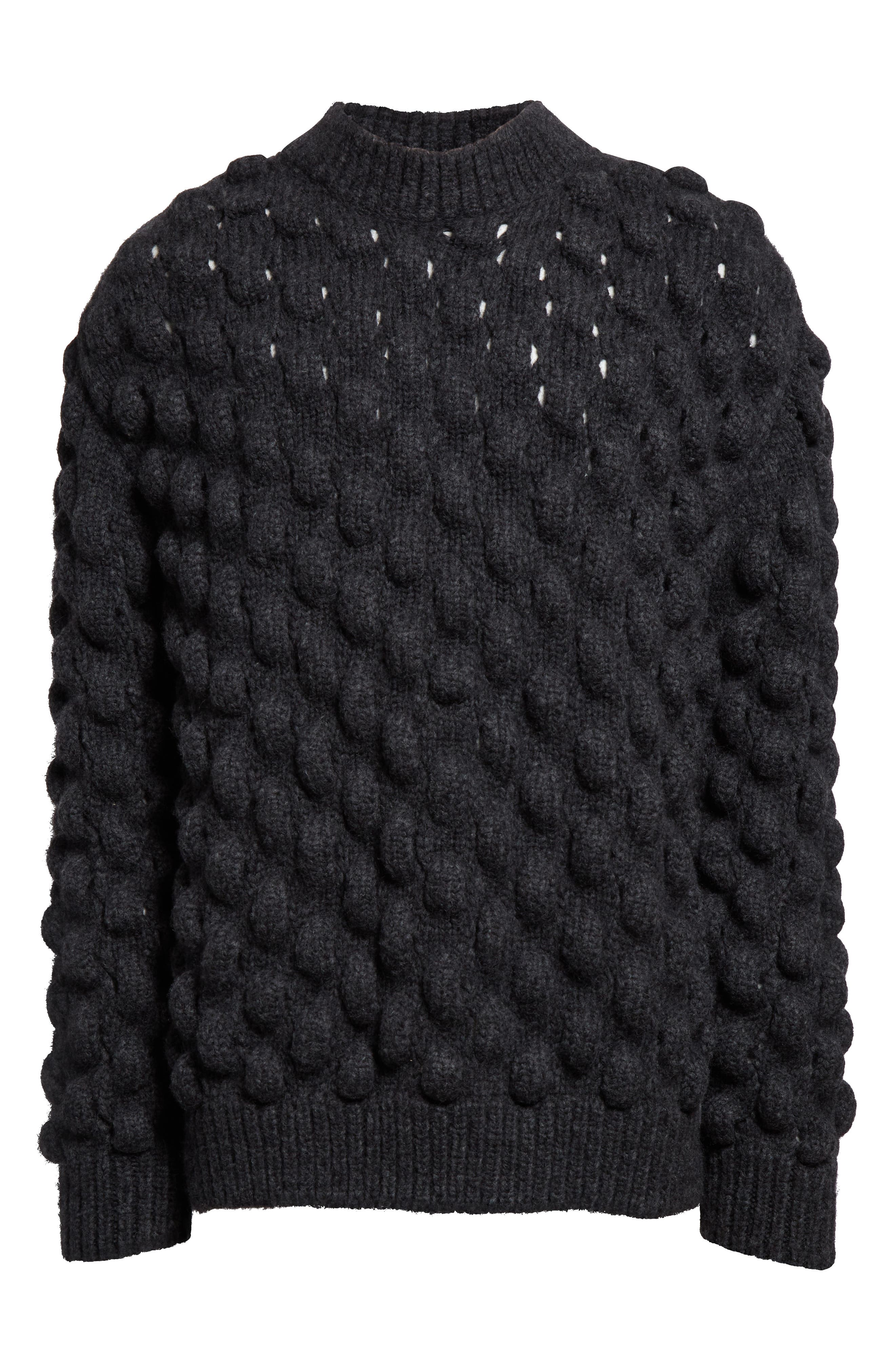 Simone Rocha Oversize Bubble Knit Alpaca Blend Sweater in Charcoal