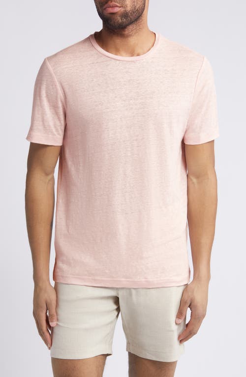 Men's Linen Crewneck T-Shirt in Pink Cake
