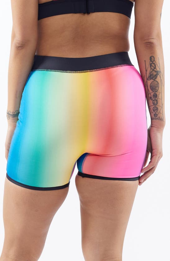 Shop Tomboyx 4.5-inch Reversible Swim Shorts In Melting Rainbow