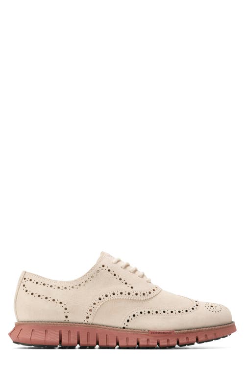 Shop Cole Haan Zerogrand Remastered Wingtip Oxford In Whitecap Gray/dark Ch