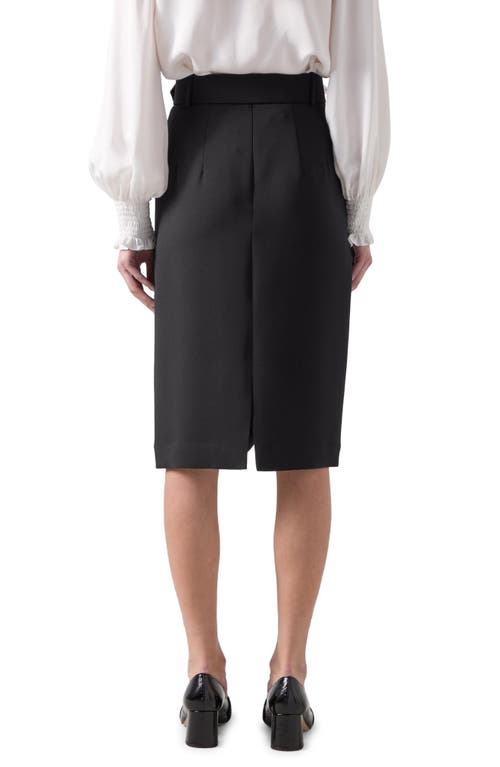 Shop Lk Bennett Tabitha Belted Midi Pencil Skirt In Black