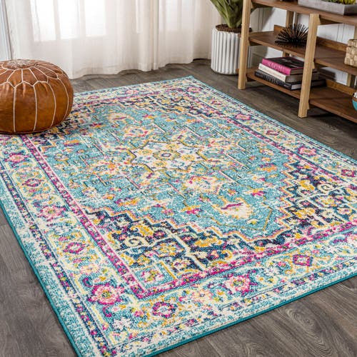 Jonathan Y Brooklyn Geometric Medallion Area Rug In Blue/multi