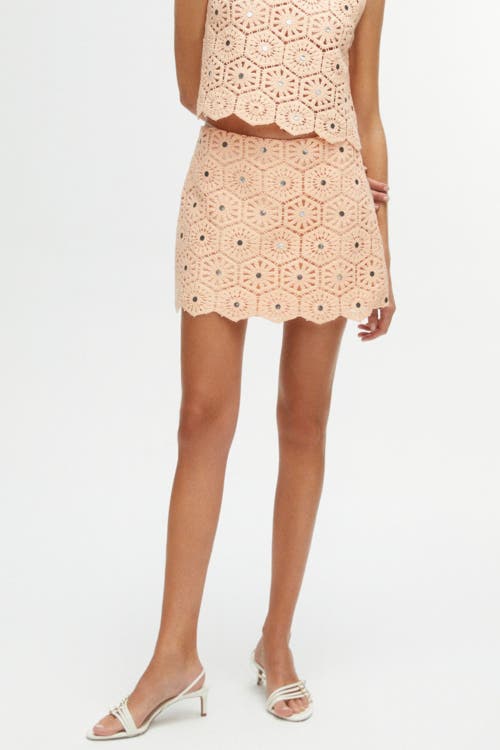 Nocturne Embroidered Mini Skirt in Salmon at Nordstrom
