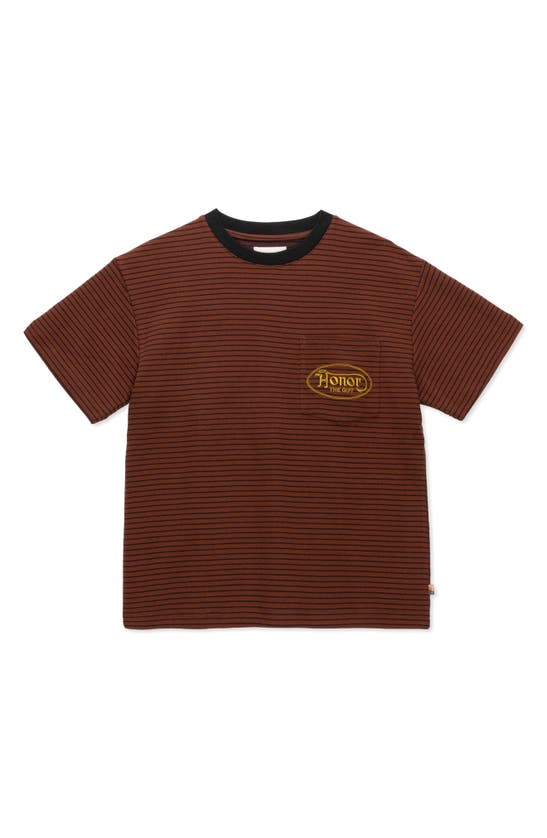 Shop Honor The Gift Smoky Stripe Short Sleeve T-shirt In Terra Cotta