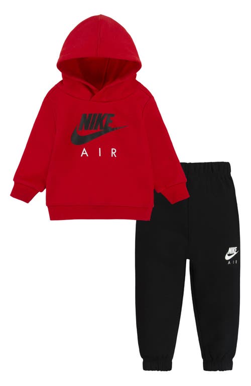 Nike Air Hoodie & Sweatpants Set Black/Red at Nordstrom,