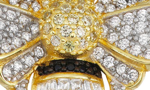 Fzn Cubic Zirconia Bee Pendant Necklace In Yellow