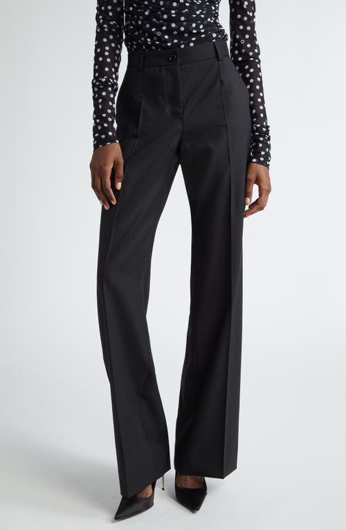 Shop Dolce & Gabbana Dolce&gabbana Wool Flare Leg Pants In N0000 Nero