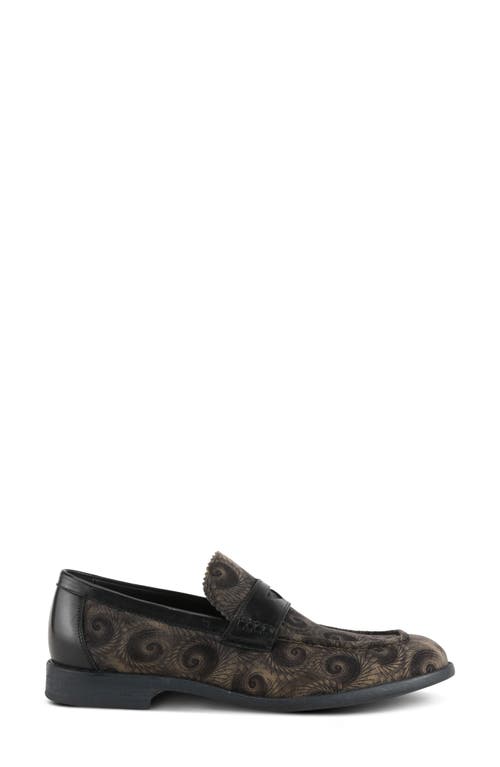 L'artiste By Spring Step Lennon Penny Loafer In Black Multi