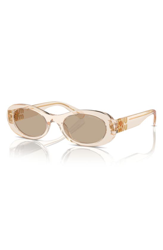 Miu Miu Logo Acetate Rectangular Sunglasses In Beige