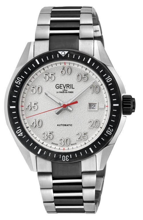 Shop Gevril Ascari Three-hand Automatic Stainless Steel Bracelet Watch, 42mm In Two Tone/black